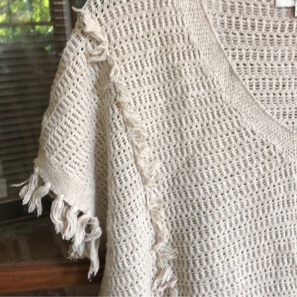 Madewell | Soft Boxy Knit Cream Fringe  Top Size S - Picture 5 of 7